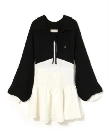 andmary Tess 블라우스 미니 드레스 블랙