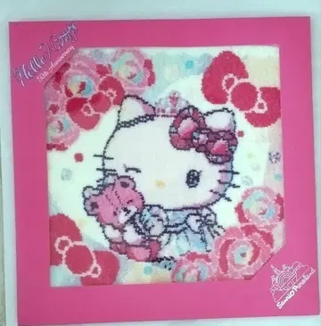 미사용 새상품 키티 50주년 셔닐 손수건 산리오 퓨로랜드 한정판