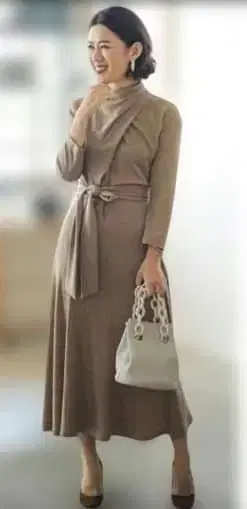 [ 나오코 오쿠사 x ROPE ] 드레이프 드레스 오쿠사 나오코