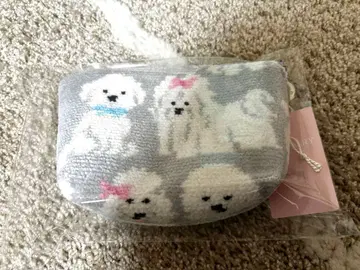 새상품 FEILER 복슬복슬 강아지 보트형 파우치 S