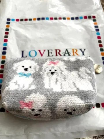 새상품 FEILER 복슬복슬 강아지 보트형 파우치 S