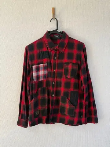 glamb 그런지 스타일 플란넬 셔츠 빨검 체크