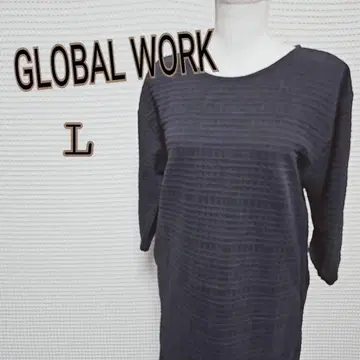 GLOBAL WORK 7부 소매 원피스 L 다크 블루