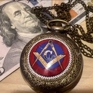 US 직수입 앤티크 비밀결사 프리메이슨 회중시계 금속제 작동품