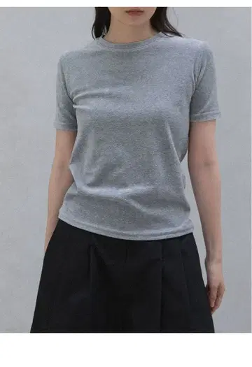 그레이 반팔 티셔츠 코튼 혼방