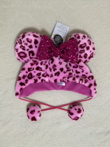 [새상품] 디즈니 팬캡 레오파드 핑크 미니 신형