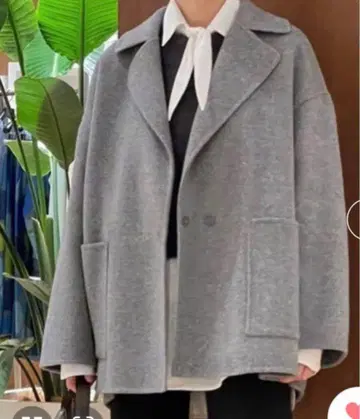 Ballsey 프리미엄 울 리버 오픈 카라 숏코트