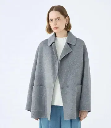 Ballsey 프리미엄 울 리버 오픈 카라 숏코트