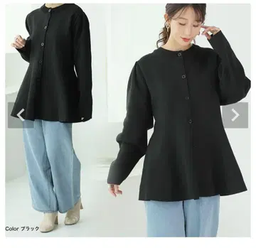 스트레치 니트 긴팔 상의 블랙 빅 사이즈