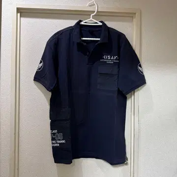 AVIREX USAF 네이비 피케 셔츠