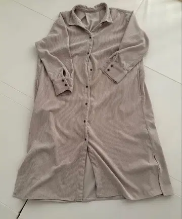 코듀로이 베이지 셔츠 원피스