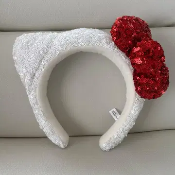 [ USJ ] 유니버셜 키티 머리띠 스팽글 화이트