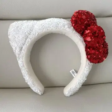 [ USJ ] 유니버셜 키티 머리띠 스팽글 화이트