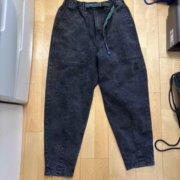 블랙 데님 이지 팬츠