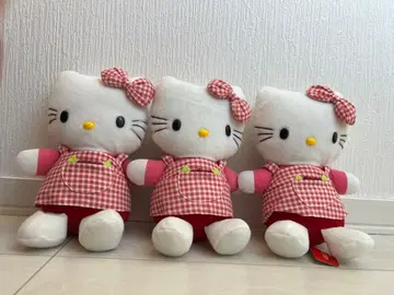 새상품 미사용품 레트로 2003년 한정판 키티 봉제 인형 3체 세트