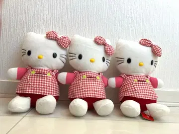 새상품 미사용품 레트로 2003년 한정판 키티 봉제 인형 3체 세트
