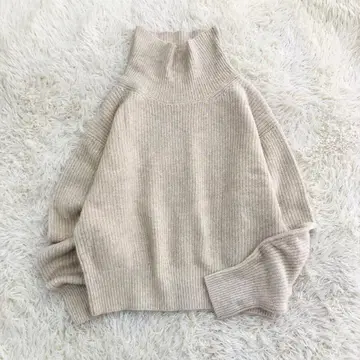 새상품급 뷰티 앤 유스 터틀넥 리브 니트 스웨터 폭스