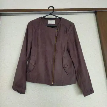 anysis 노카라 자켓 스웨이드 집업 라이더 스타일