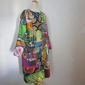 아프리카 천 코트 패치워크