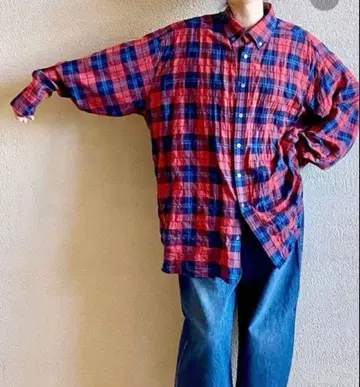 journal standard luxe 셔링 체크 Big-BD 셔츠