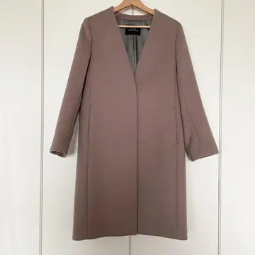 애로우즈 그린라벨 노카라 롱 코트 울 그레이지 40