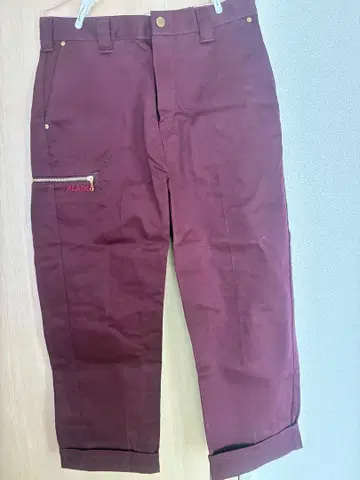 Dickies XLARGE 버건디 워크 팬츠