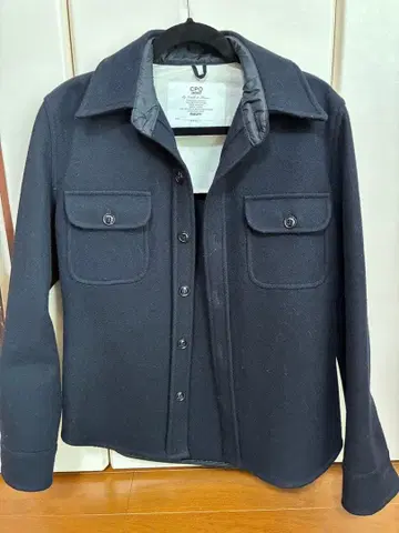 네이비 울 혼방 셔츠 자켓