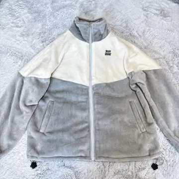 새상품급 MARY QUANT 마리콴트 블루종 바이컬러 그레이 화이트