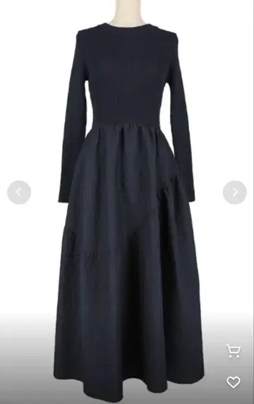 네이비 긴팔 니트 롱 원피스