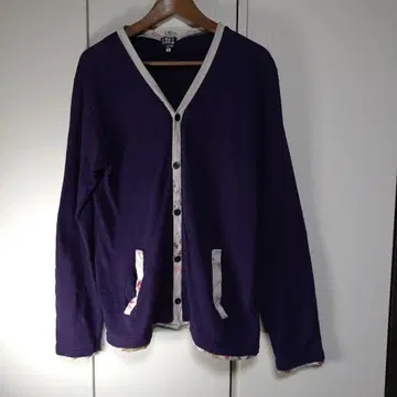 [ L ] TAKEO KIKUCHI 퍼플 V넥 가디건