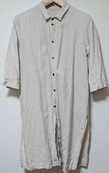 린넨 썸머 코트 롱 셔츠 7부 소매 빈티지 스프링 코트