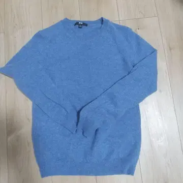 캐시미어 100% 블루 스웨터 L 유니클로