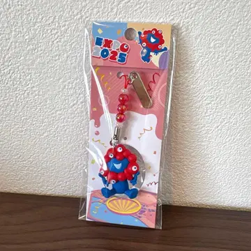 만박 미야쿠미야쿠 비즈 스트랩 빨간색 입체 앉은 키링