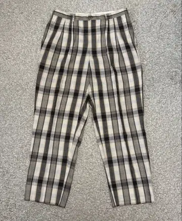 adabat 체크 무늬 와이드 팬츠