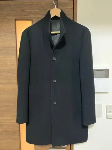 다케오 키쿠치 THE SHOPTK 스탠드 카라 코트 블랙