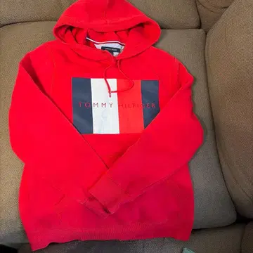 TOMMY HILFIGER 레드 후드티 L 사이즈