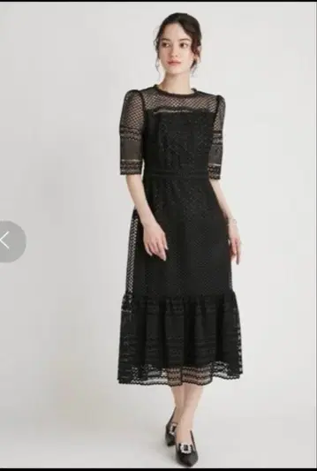 CELFORD 피쉬테일 레이스 원피스 블랙 36