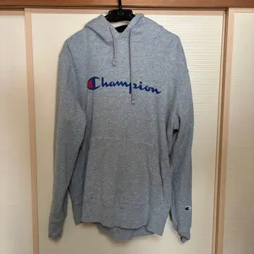 Champion 그레이 후드 부착 후드티 L