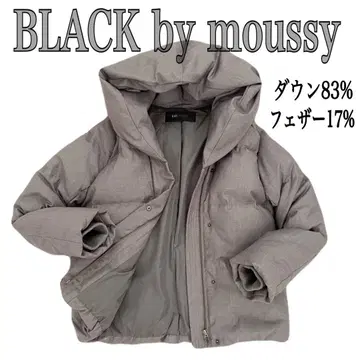 BLACK by moussy 숏 다운 자켓 아우터 후드 부착