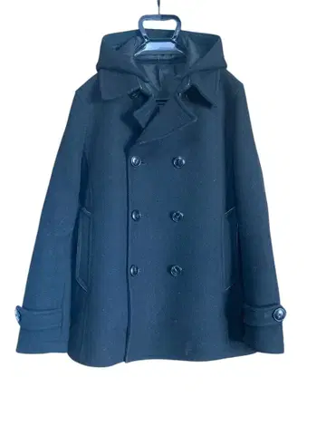 후드 부착 더블 브레스트 피 코트 사이즈 4