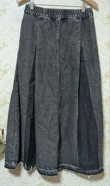 시마무라 블랙 데님 롱 스커트