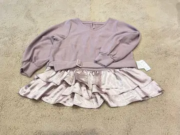 풀프릴 카와이 상의 프릴 달린 라벤더 긴팔 상의 빅 사이즈(4L)