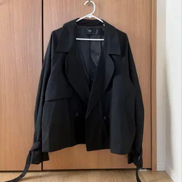 HARE 숏 트렌치 자켓 숏코트 블랙