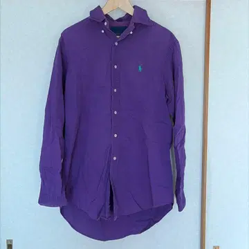 보라색 100% 코튼 버튼 다운 셔츠