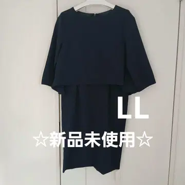 네이비 플레어 슬리브 원피스 수트