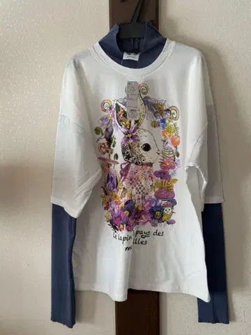 스칼라 원더랜드 토끼 레이어드풍 롱T