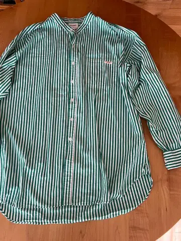 MACOBER 그린 스트라이프 셔츠