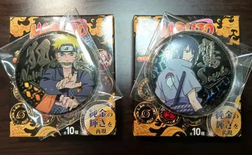 나루토 사스케 금 배지 2개 세트