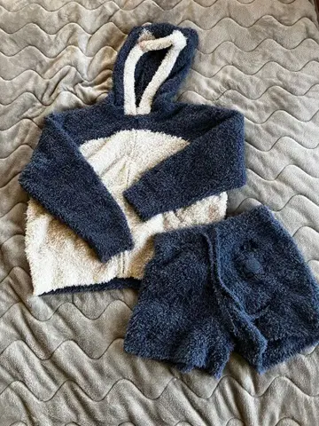 Gelato Pique 후드 부착 룸웨어 세트 네이비