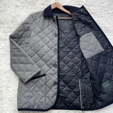 새상품급 매킨토시 철학 퀼팅 자켓 하운드투스 체크 옷깃 절개 M